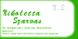 nikoletta szarvas business card